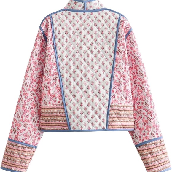 Reversible Boho Quilted Patchwork Jacket – Pink/Blue - Picture 4 of 8